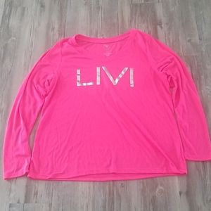 Livi Active Hot Pink V-Neck 14/16 Long Sleeve Tee